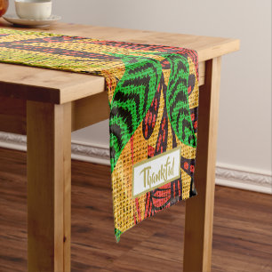 Thanksgiving Fall Rustic Autumn Leaf Thankful Short Table Runner