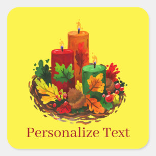 Thanksgiving Fall Square Sticker