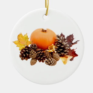 Thanksgiving / fall still life ceramic tree decoration