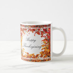 Thanksgiving Fall Tree Circle Coffee Mug