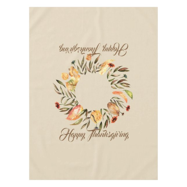 Thanksgiving Fall Wreath Tablecover Tablecloth (Front)