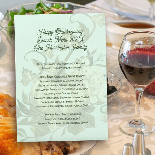 Thanksgiving Family Dinner Menu Template