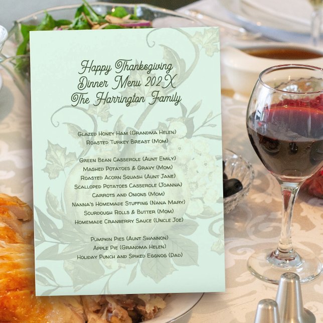 Thanksgiving Family Dinner Menu Template (Creator Uploaded)
