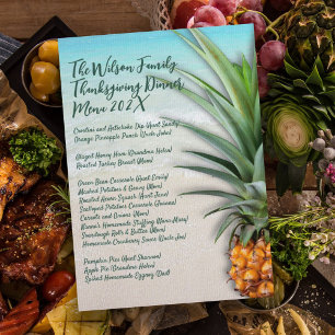Thanksgiving Family Dinner Pineapple Menu Template