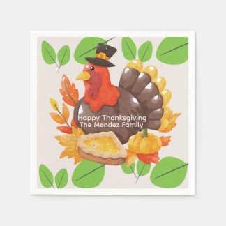 Thanksgiving Family Dinner Turkey Napkin