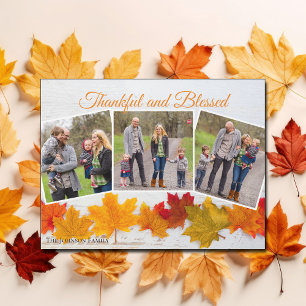 Thanksgiving Family Photo Thankful Blessed Magnet