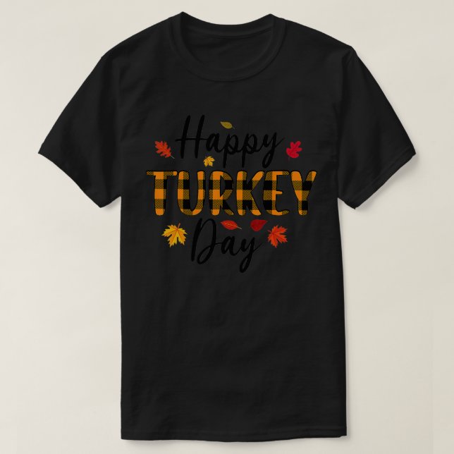 Thanksgiving Family Pyjamas Matching Sets Happy Tu T-Shirt (Design Front)