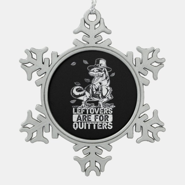 Thanksgiving - Family Thanksgiving Dinner Squad Snowflake Pewter Christmas Ornament (Front)