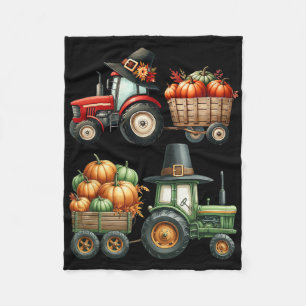 Thanksgiving Farm Tractor Fall Tractor Farm Boys K Fleece Blanket