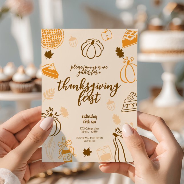 Thanksgiving Feast Autumn Fall Dinner  Invitation (Creator Uploaded)