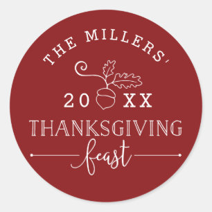 Thanksgiving Feast Classic Round Sticker