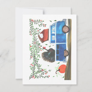 Thanksgiving Feast Delivery Truck Holiday Card
