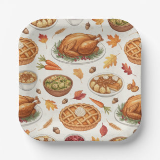 Thanksgiving Feast, Dinner Paper Plate