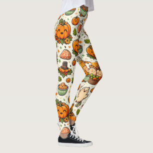 Thanksgiving feast family leggings