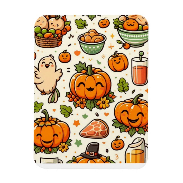 Thanksgiving feast family magnet (Vertical)
