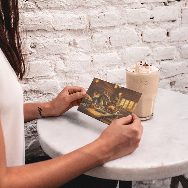 Thanksgiving Feast Fit for a Dragon  Holiday Postcard (Creator Uploaded)