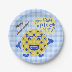 Thanksgiving Feast Funny Pie Pun Fall Dinner Party Paper Plate