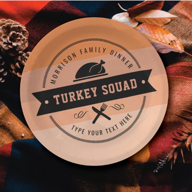 Thanksgiving Feast Funny Turkey Personalised Paper Plate (Creator Uploaded)