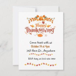 Thanksgiving Feast  Invitation