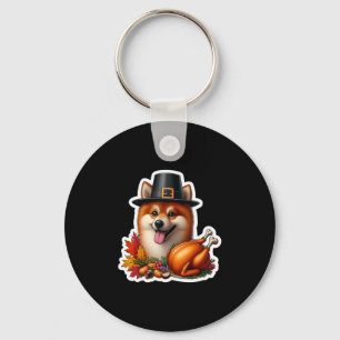 Thanksgiving Finnish Spitz Dog Owner Mom Dad Funny Key Ring