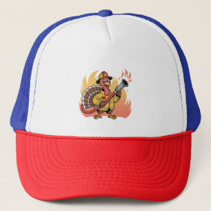 Thanksgiving Firefighter Turkey First Fire Rescue Trucker Hat