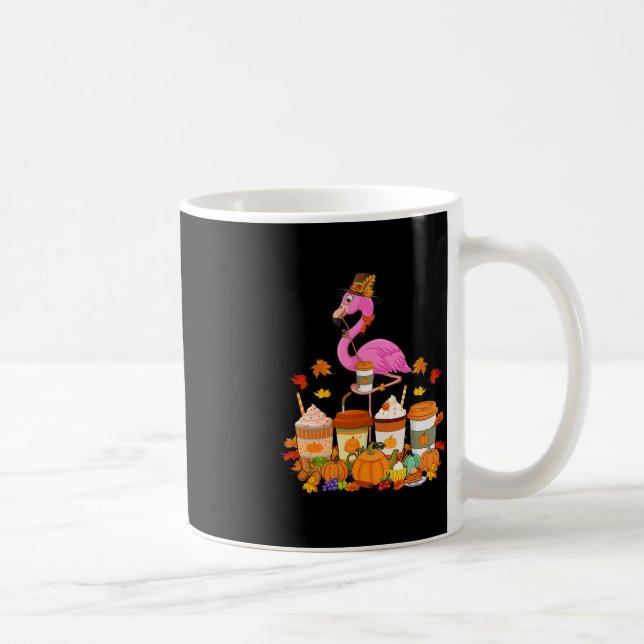 Thanksgiving Flamingo Wearing Hat Fall Coffee Cups (Right)
