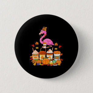 Thanksgiving Flamingo Wearing Hat Fall Coffee Cups 6 Cm Round Badge