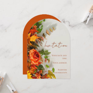 Thanksgiving Florals Holiday Invitation Card