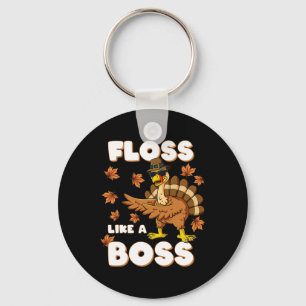 Thanksgiving Floss Like A Boss Turkey Pilgrim Boys Key Ring