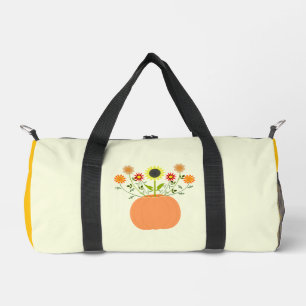 Thanksgiving Flowers in Pumpkin Duffle Bag
