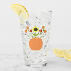 Thanksgiving Flowers in Pumpkin Glass