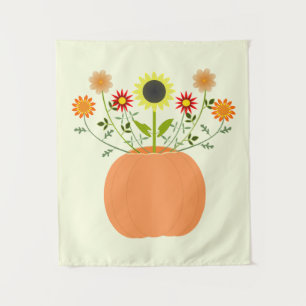 Thanksgiving Flowers in Pumpkin Tapestry