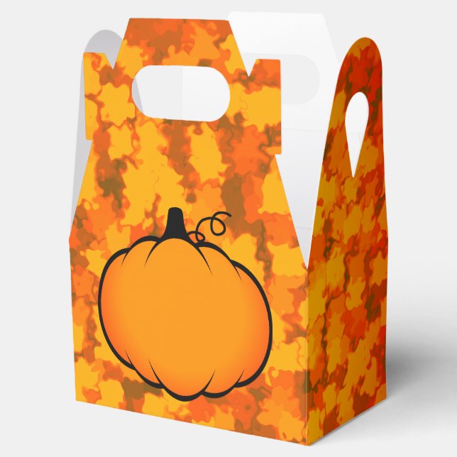 Thanksgiving Foliage Pumpkin Drawing Favour Box (Opened)