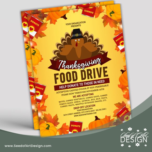 Thanksgiving Food Drive Charity Fundraiser Flyer (Creator Uploaded)