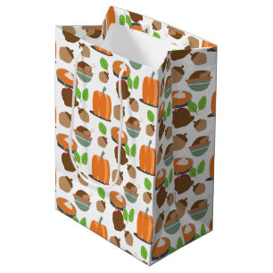 Thanksgiving Food Theme Pattern Medium Gift Bag