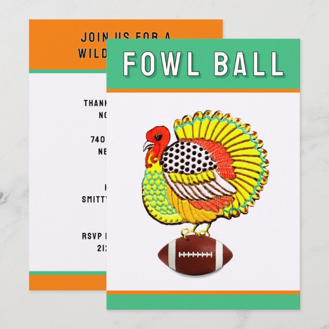 Thanksgiving Football Invitation (Front/Back)