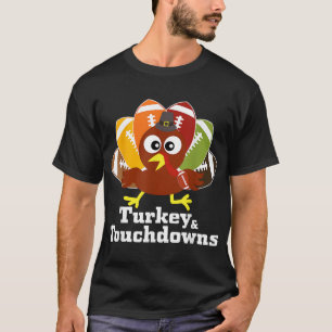 Thanksgiving Football Turkey And Touchdowns Men Ki T-Shirt