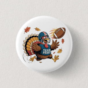 Thanksgiving Football Turkey Fantasy Football 3 Cm Round Badge