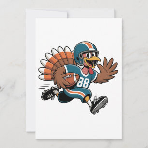Thanksgiving Football Turkey Fantasy Football Thank You Card