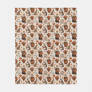 Thanksgiving for Cat Lovers  Fleece Blanket