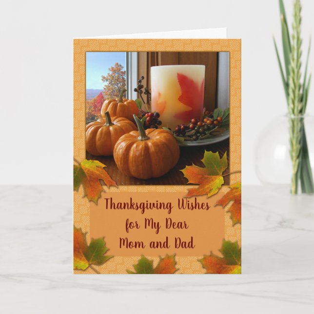 Thanksgiving for Mum and Dad Still Life            Card (Front)