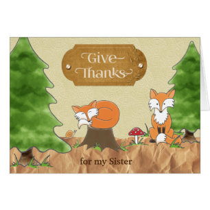 Thanksgiving for Sister Scrapbook-look Woods Foxes