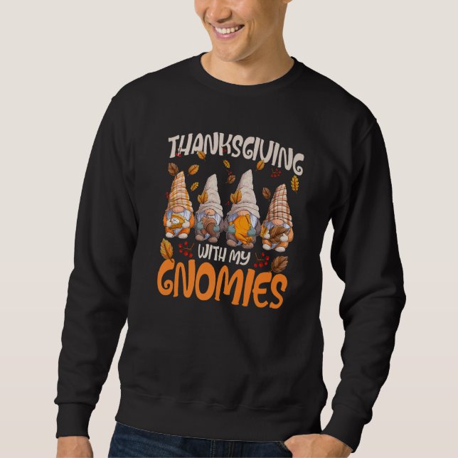 Thanksgiving for Women Gnome Autumn Gnomies Sweatshirt (Front)