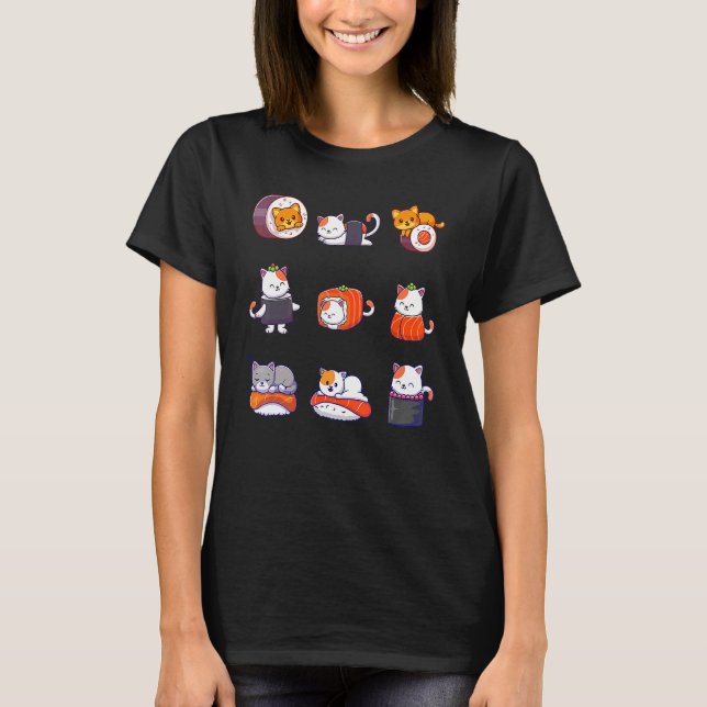 Thanksgiving  For Women Men Cat Food Sushi Roller T-Shirt (Front)