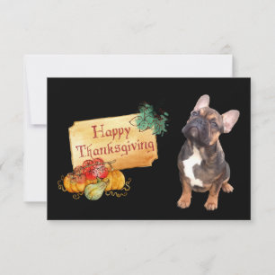 Thanksgiving Französische Bulldogge Postkarte Save The Date