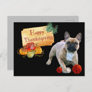 Thanksgiving French Bulldog postcard