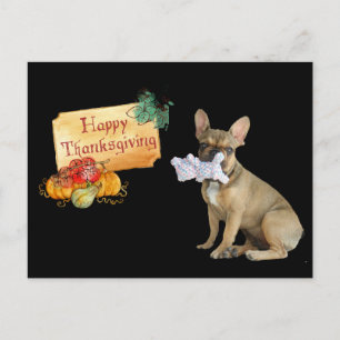 Thanksgiving French Bulldog postcard