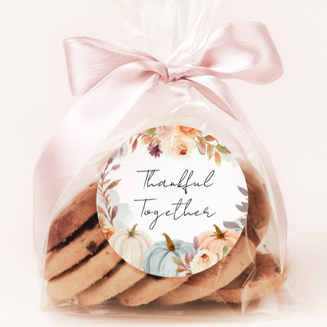 Thanksgiving Friends Giving Dinner Favour Classic Round Sticker (Creator Uploaded)