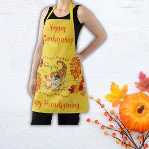 Thanksgiving Friendsgiving Autumn on yellow Apron