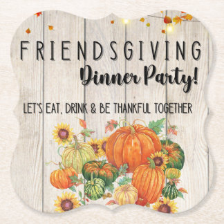 Thanksgiving Friendsgiving Cocktail Napkins Paper Coaster